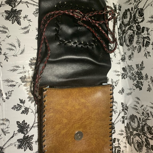 Leather side cross bag with rope strap - Picture 4 of 6